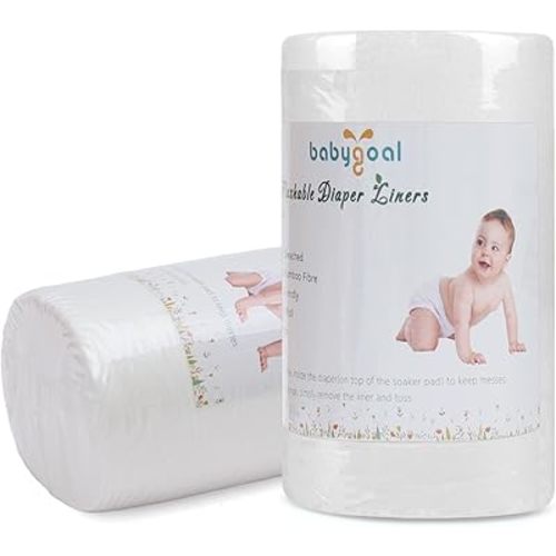 Babygoal Baby Cloth Diaper Liners 2 Pack, Rayon from Bamboo Liners for Cloth Diaper Nappy (200 Sheets) 2BBT01