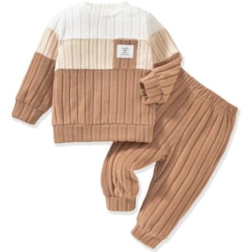 Infant Baby Boys Fall Outfit Pants Sets Long Sleeve 3 6 12 18 24 Months 2 3 T Toddler Boy Pullover Pants