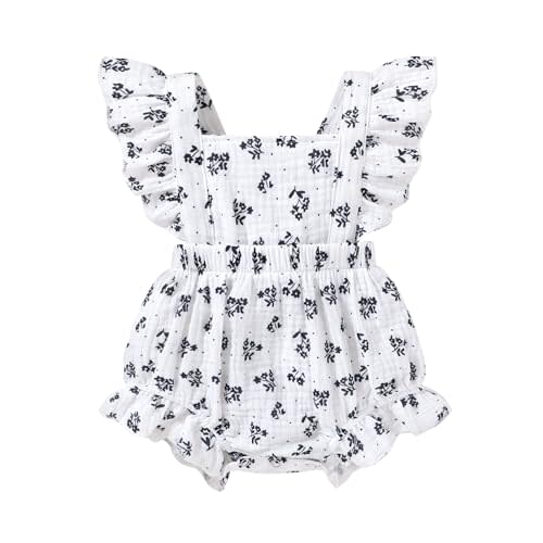 Happy Town Newborn Baby Girl Clothes Infant Summer Romper Sleeveless Floral Cute Outfits One Piece Jumpsuit Bodysuit