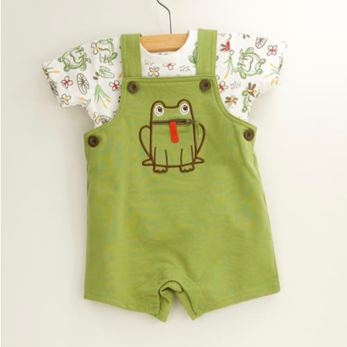 Infant Frog Green Shortall Set