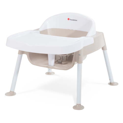 Foundations Secure Sitter Low Feeding Chair with Tray, 7" Seat Height, White/Tan