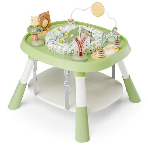 TOLEAD Baby Activity Center, Infant Jumper Activity Center with 5 Toys, Lights & Music, Adjustable Heights, 3-Stage Activity Center & Play Table, Interactive Play Center for Baby Ages 6m+ (Green)