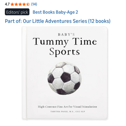 Baby's Tummy Time Sports: High-Contrast Fine Art for Visual Stimulation (Tabitha Paige Children's Book Series)