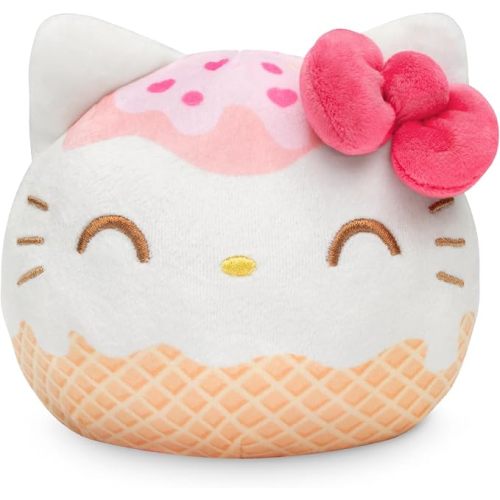 TeeTurtle Reversible Sanrio Hello Kitty Plushie 4-Inch Ice Cream Two-Sided Flip Plush Toy with Embroidered Details - Cute Mini Collectible Plush for Kids, Teens, and Adults