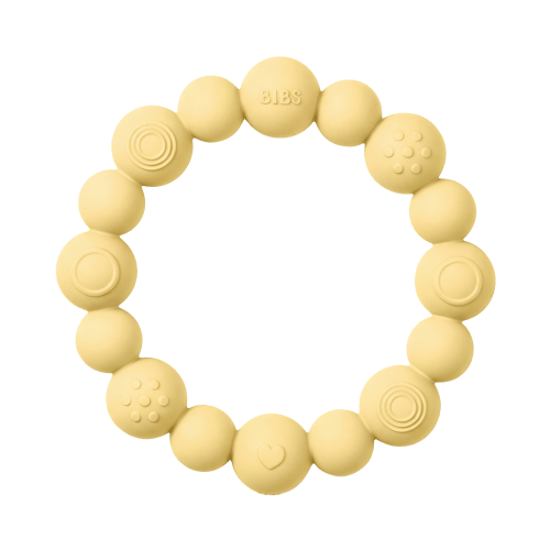 Beaded Teething Ring - Pale Butter