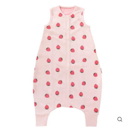 4 Season® Baby Sleep Bag with Feet, Merino Wool & Organic Cotton, Strawberry