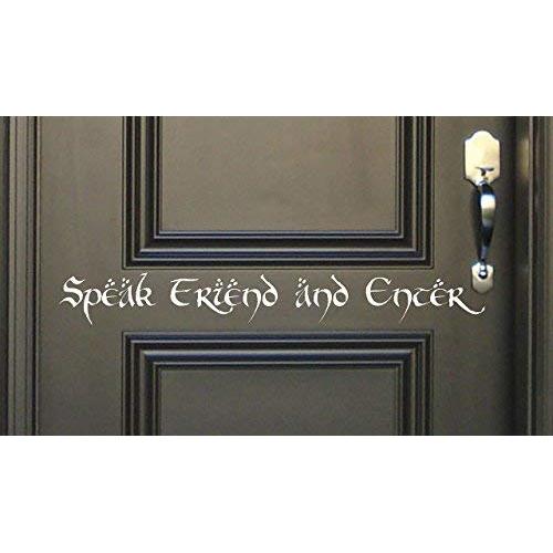 Speak Friend and Enter Tolkien inspired Vinyl wall Decal Fantasy Gandalf Bilbo Smaug Precious LOTR Mordor Sting One Ring Sauron Third age geek geekery fairy tale storybook nursery shire