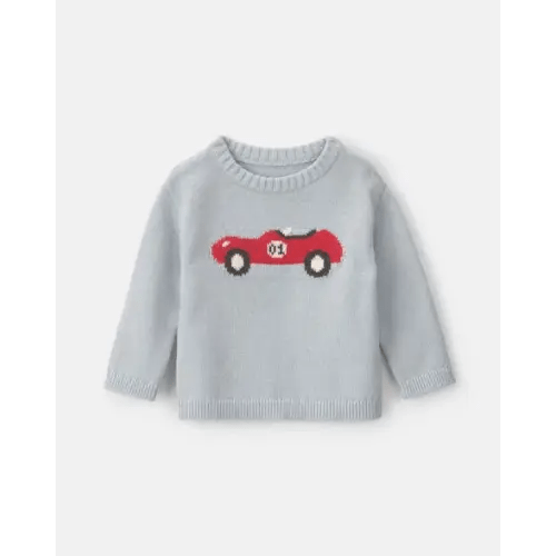 Baby Boy Race Car Long-Sleeve Sweater - Light Blue | Carter's