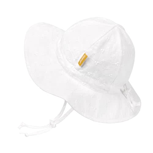 Baby Girl Sun Hat with UPF 50+ Outdoor Adjustable Toddler Beach Hat with Wide Brim Bucket Hats for Kids