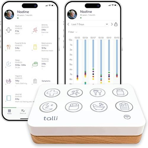 Talli Care - Smart Elderly Care Device - Track Medications, Meals & More with 1-Touch, Connects to The Talli App for Monitoring & Sharing Data with Loved Ones, Caregivers & Healthcare Professionals