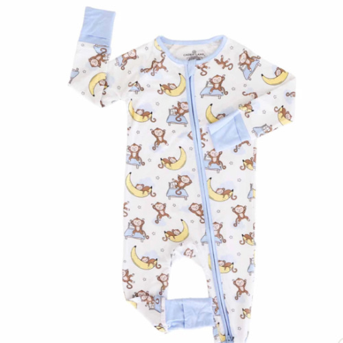Caden Lane Monkey See, Monkey Snooze Convertible Zip Romper
