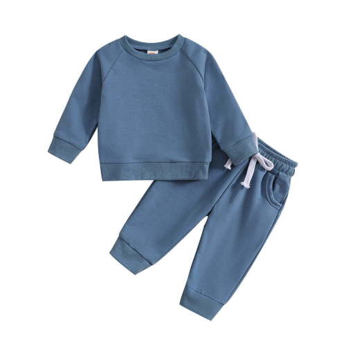 AherBiu Baby Toddler Boys Sweatsuit Outfits Long Sleeve Crewneck Sweatshirts with Pants Set 2 Piece Spring Clothes