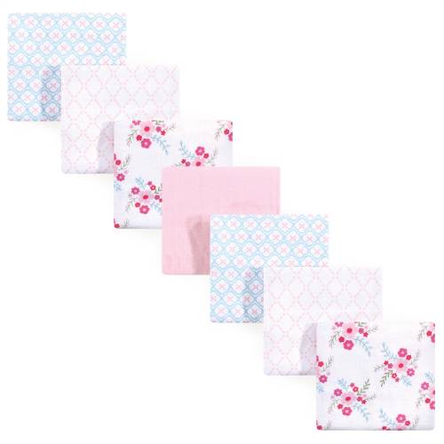 Luvable Friends Baby Girl Cotton Flannel Receiving Blankets, Floral 7-Pack, One Size - Floral 7-Pack - One Size