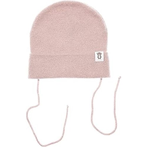 Single-Layer Knit Baby Hat | Wool Beanie for Newborns 6-12 Months | Soft Pink Newborn Winter Hat