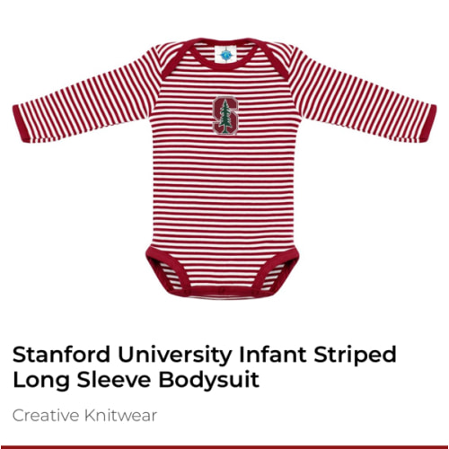 Stanford University Infant Striped Long Sleeve Bodysuit