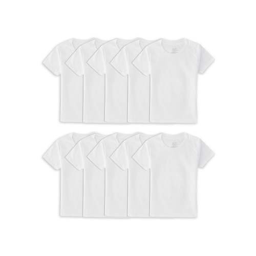 Fruit of the Loom Toddler Boy White Cotton Crew Undershirts 10 Pack Sizes 2T–5T