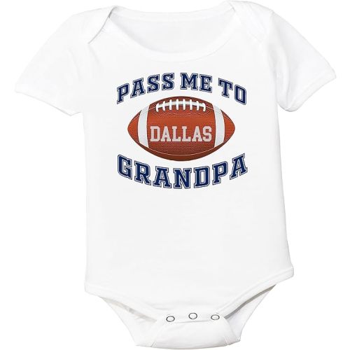 Football Pass Me to GrandPa Baby Bodysuit for Dallas Fans
