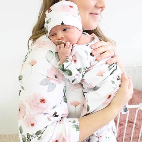 Millie's Dusty Rose Garden Knit Maternity Robe