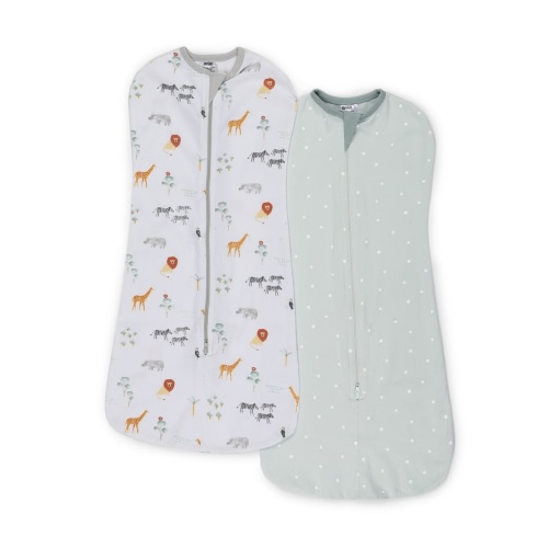 2 Pack Organic Cotton Swaddle Pouches - Safari