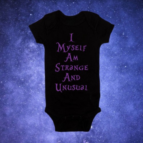 I Myself Am Strange and Unusual Horror Classic Movie Halloween Bodysuit Baby Shower Gift