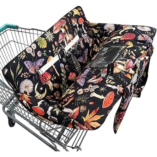 Shopping Cart Cover for Baby,2-in-1 Baby Cart Covers with Portable Cloth Bag Cart Seat Pad for Babies Grocery Cushion Cover Restaurant,Suitable for All Supermarkets and Restaurants