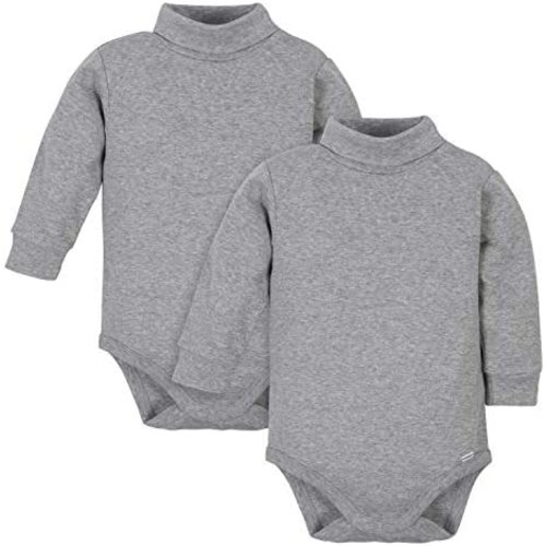 Gerber Baby Boys' 2-Pack Long Sleeve Turtleneck Onesies Bodysuits