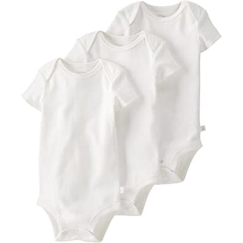 Carter's Little Planet Short-Sleeve Organic Cotton Bodysuits (3 Pack) - Cream, 6 M