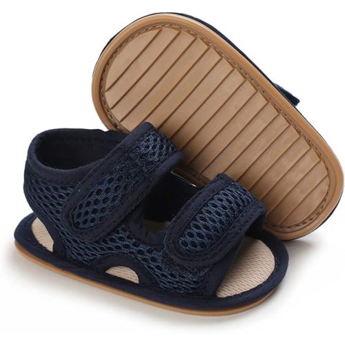 E-FAK Baby Boys Girls Summer Sandals Outdoor Beach Anti-Slip Rubber Soft Sole Newborn Toddler First Walker Shoes 0-18 Months