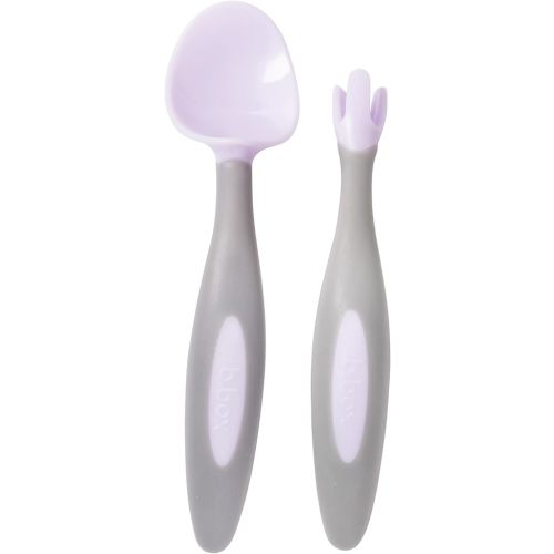 b.box Toddler Cutlery Set – Patented FLORK Flower Fork & Easy-Grip Spoon with Travel Case. BPA-Free, Dishwasher Safe. Designed by Occupational Therapists. Ages 9M+ (Boysenberry)