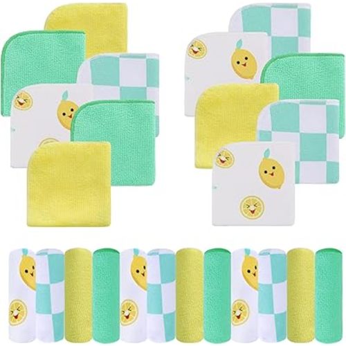 Viviland Baby Washcloths 24 Pack, Toddler Wash Cloths for Bath, Super Soft & Absorbent Bath Towel for Newborn and Infants, Baby Towels Care for Baby's Sensitive Skin