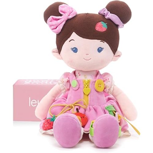 LeyaDoll Montessori Baby Doll 16'', Learn to Dress Toy 2 Year Old Girl Gift