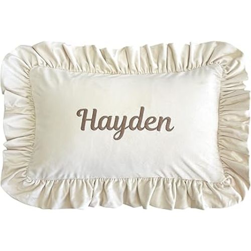 Personalized Baby Name Pillowcase, Custom Embroidered Velvet Nursery Throw Pillow, Customized Baby Pillow, Unique Newborn Keepsake, Toddler Room Decor