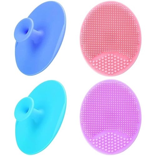 Silicone Facial Cleansing Brush - Face Scrubber & Exfoliator for Deep Cleaning, Blackhead & Acne Pore Care