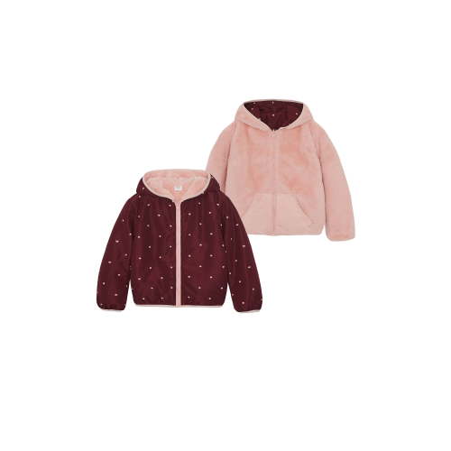 Wonder Nation Toddler Girl Faux Fur Reversible Jacket, Sizes 12M-5T