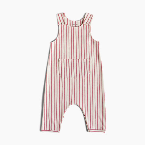 Pehr Organic Cotton Overall - Stripes Away Dark Pink, 6-12M