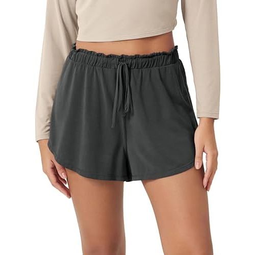 ODODOS Modal Soft Lounge Shorts for Women Drawstring High Waist Casual Sleepwear Lightweight Cozy Pajama Bottom