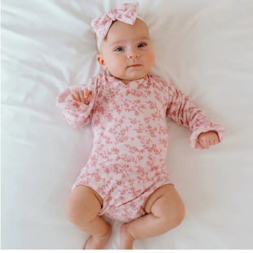 RUFFLE CUFF LONG SLEEVE WINGED BODYSUIT
