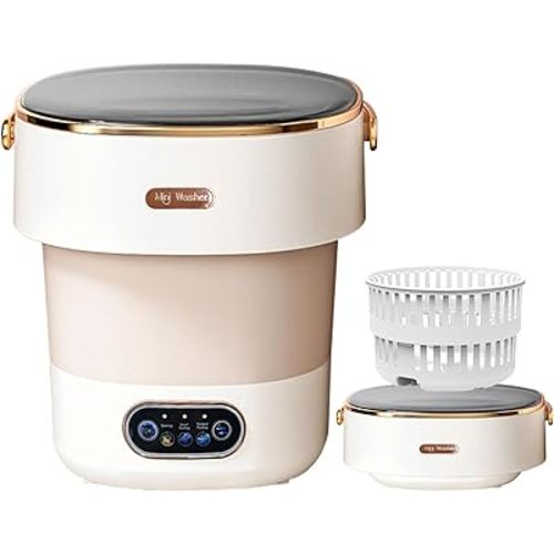 Portable Washing Machine,Mini Washer -20L Upgraded With Spin Basket,Small Clothes Folding Washing Machine Of Underwear, Baby And Small Clothes,Suitable For Home Apartments Dormitories, Hotels Khaki