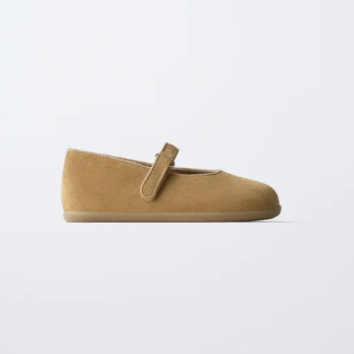 LEATHER BAREFOOT BALLERINA FLATS - Brown | ZARA United States