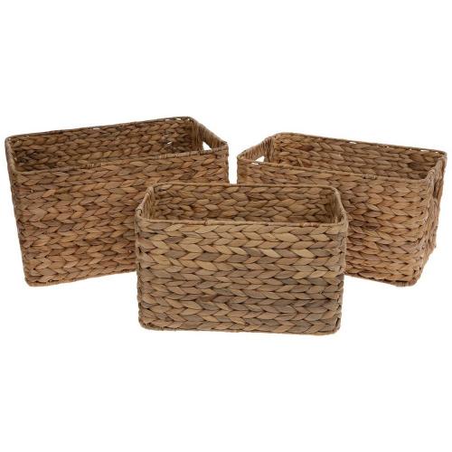 Rectangle Water Hyacinth Basket Set