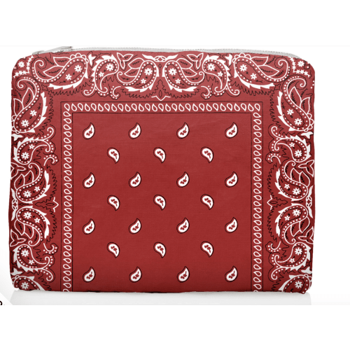 Medium Zipper Pouch - Packing Cube - Red Bandana Pattern – Hi Love