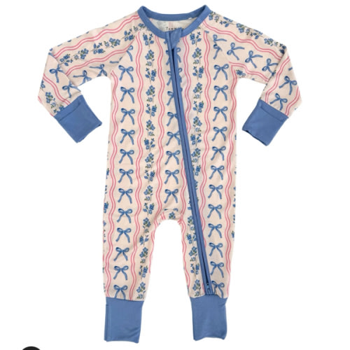 Amelia Bow Zipper Romper – In my Jammers