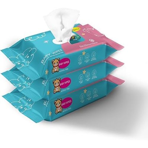 Ioly's Baby Wipes Unscented Wet Wipes 99% Water Based with Aloe Vera Fragrance Free Travel Pack 20 ct Hypoallergenic Water wipes for Sensitive Skin Toallitas Húmedas para Bebés Bulk Available