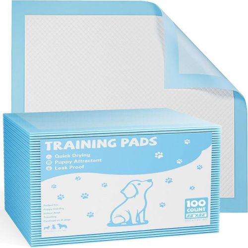 SEVOBAL 100 Count Pet Training Pads Regular Size Indoor Puppy Pads Disposable Dog Pads Ultra-Absorbent Leak-Proof Pet Dog Pee Pads, White, 22"*22"