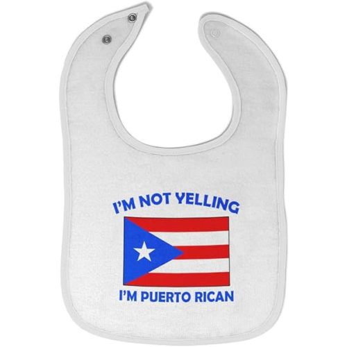 Toddler & Baby Bibs Burp Cloths Not Yelling I'm Not Yelling I Am Puerto Rican Countries Cotton Baby Items for Baby Girl & Boy White Design Only