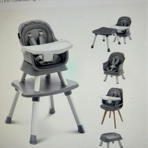 HARPPA Moro | 8 in 1 High Chair, Newborn to Toddler Feeding Booster Seat with Recline & Adjustable Heights, Portable, Easy to Clean & Fold – Perfect for Mealtime, Playtime & Growth