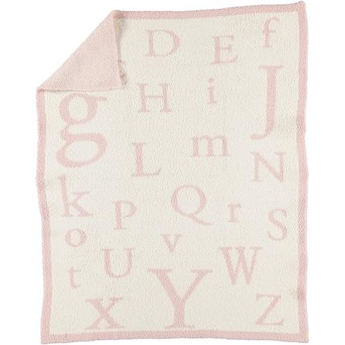 Barefoot Dreams® CozyChic® ABC Blanket, Dusty Rose/Cream