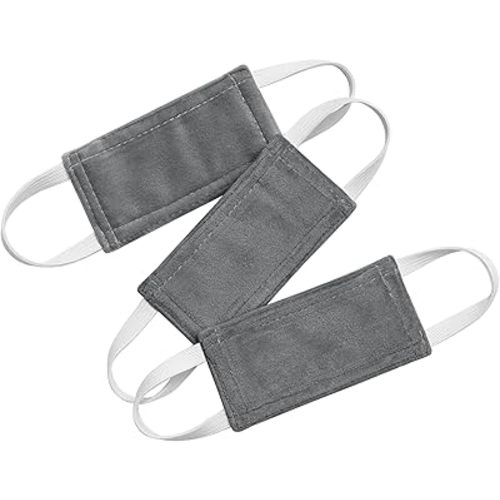 PONY DANCE Velvet Door Silencer Door Closer Cushion - Nursery Door Jammer Latch Covers for Noise Reducing Quiet Doors Baby Toddler Safety, Pack-3, 4 x 2 Inch, Grey