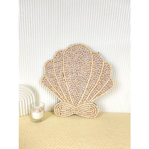 Sea Shell Wall Decor: Handmade Ocean Nursery Art (11.8” x 11.8”)