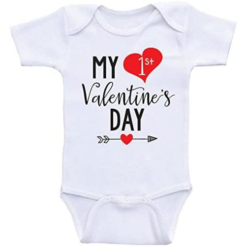 My 1st Valentine's Day - Baby Bodysuit Cute Onepiece Babygrow Romper Shirt